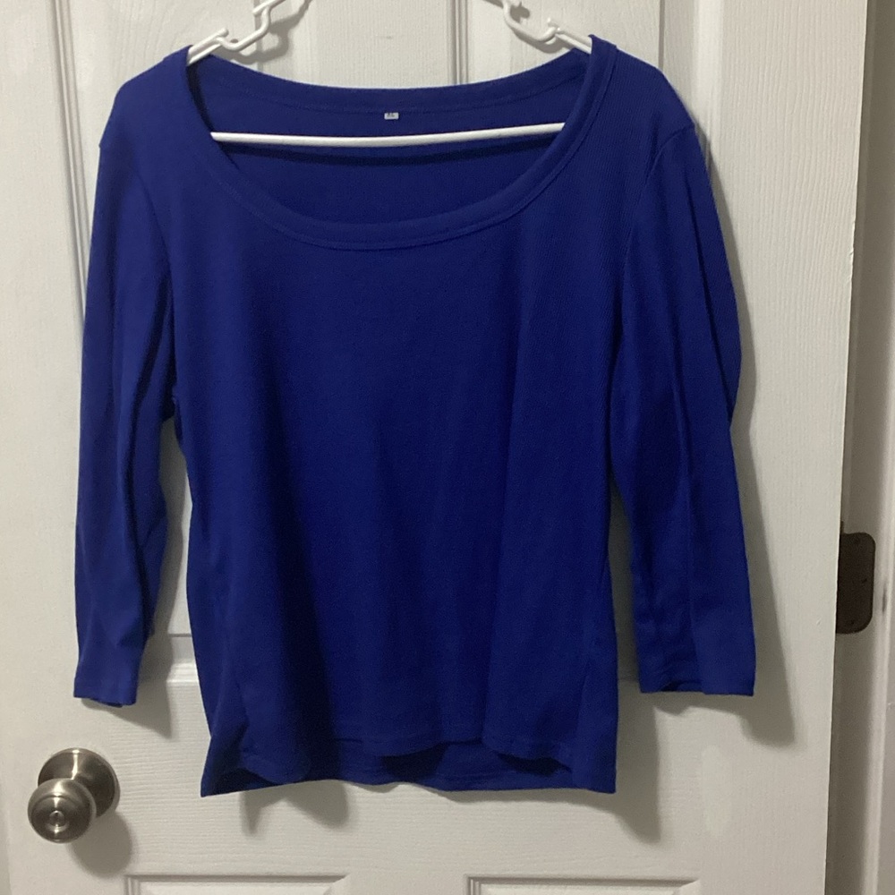 3/4 Length Sleeve Royal Blue Top